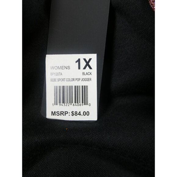 Bebe Sport‎ Color Pop Jogger Black Women's Size 1X - Picture 12 of 13